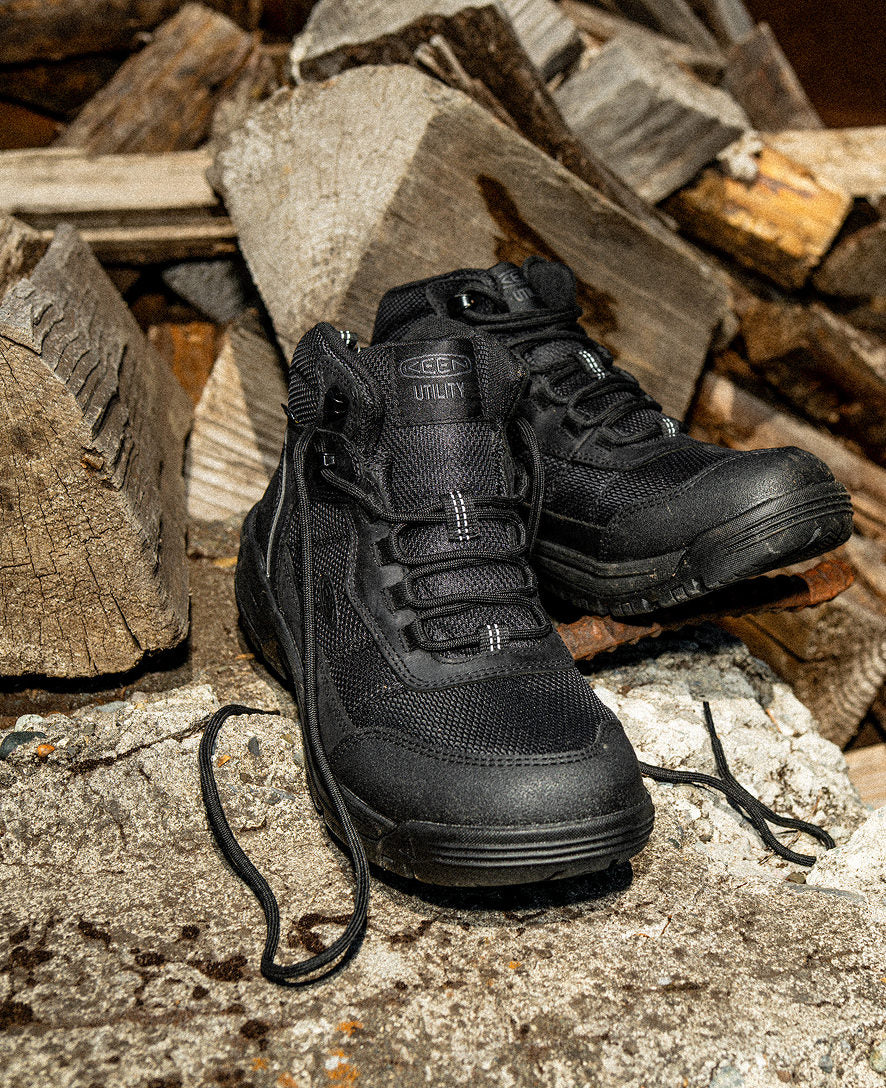 Men's Skokie Waterproof Work Boot (Soft Toe) - Black/Black