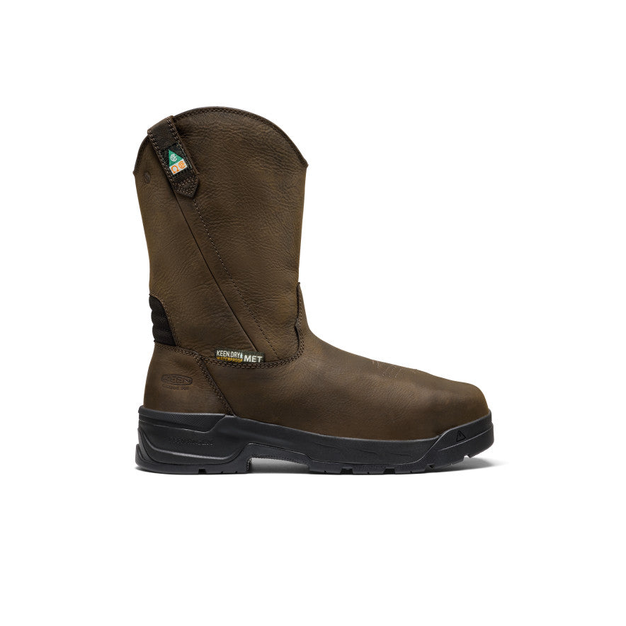 Men's CSA Flatland Pull-On Waterproof Work Boot INT MET (Carbon Toe) - Dark Brown/Black