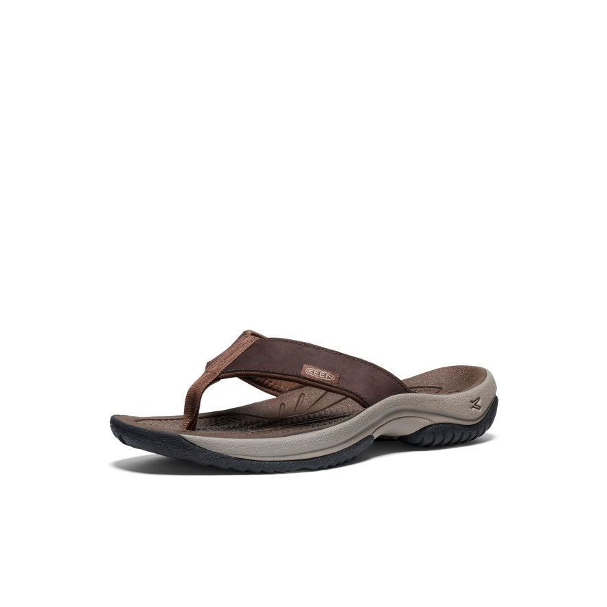 Men's Kona Leather Flip-Flop - Java/Dark Earth