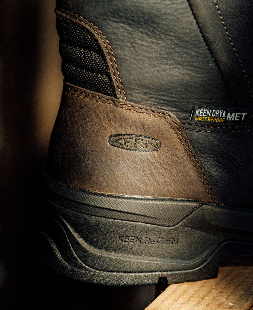 Men's CSA Flatland Pull-On Waterproof Work Boot INT MET (Carbon Toe) - Dark Brown/Black