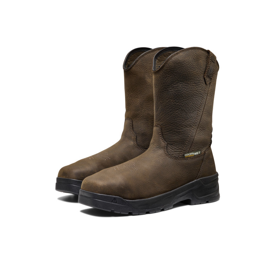 Men's CSA Flatland Pull-On Waterproof Work Boot INT MET (Carbon Toe) - Dark Brown/Black