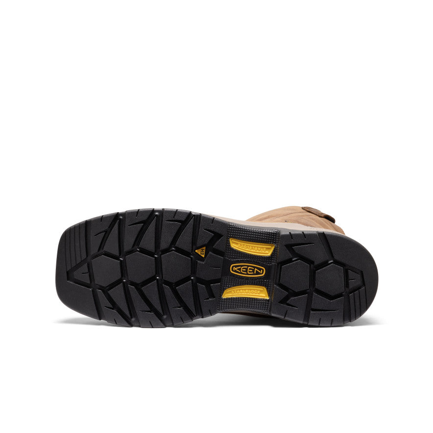Men's Flatland Pull-On Waterproof Work Boot (Carbon Toe) - Bison/Black