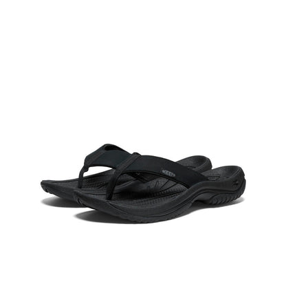 Men's Kona Leather Flip-Flop - Black/Steel Grey