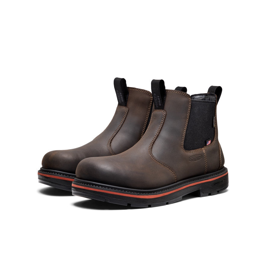 Men's Liberty Chelsea 90° Heel Waterproof Work Boot (Carbon Toe) - Coffee Bean/Black