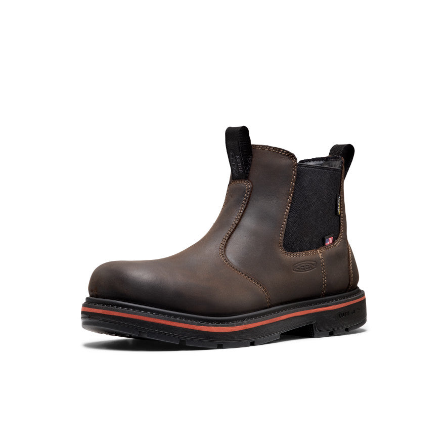 Men's Liberty Chelsea 90° Heel Waterproof Work Boot (Carbon Toe) - Coffee Bean/Black