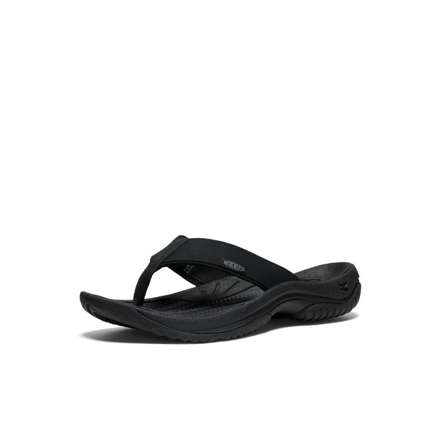 Men's Kona Leather Flip-Flop - Black/Steel Grey