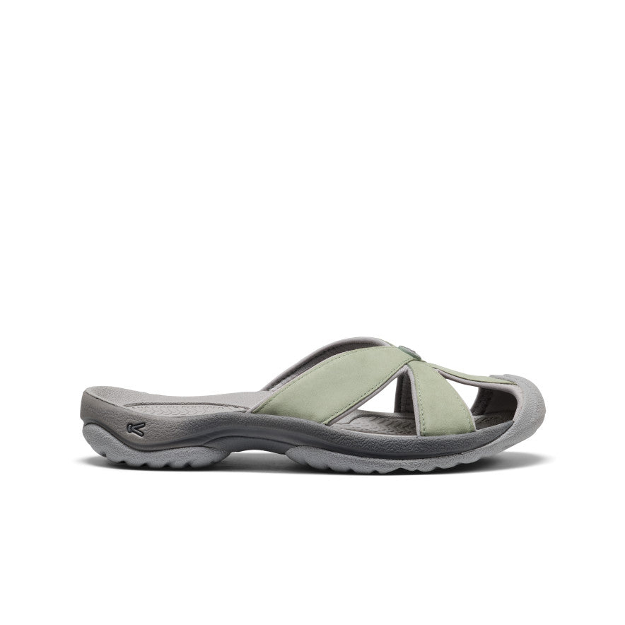 Women's Bali Leather Slide Sandal - Lily Pad/Steel Grey