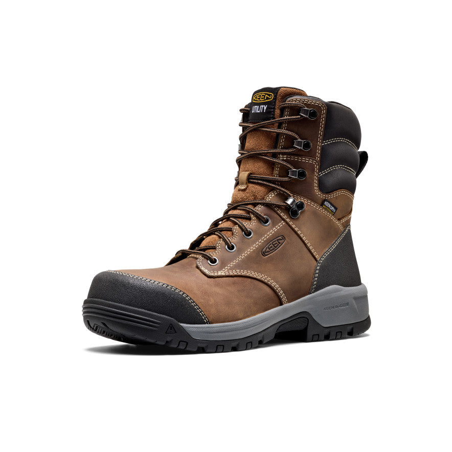 Men's Evanston 8" Waterproof Work Boot (Carbon Toe) - Bison/Black