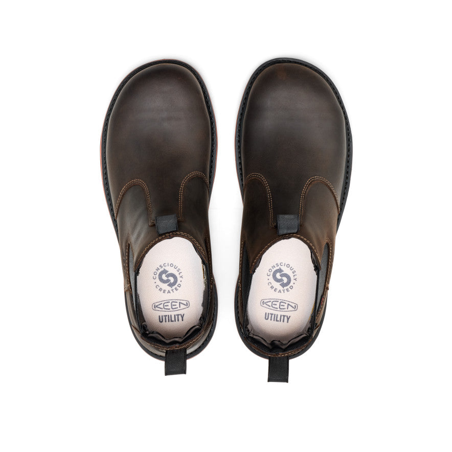 Men's Liberty Chelsea 90° Heel Waterproof Work Boot (Carbon Toe) - Coffee Bean/Black