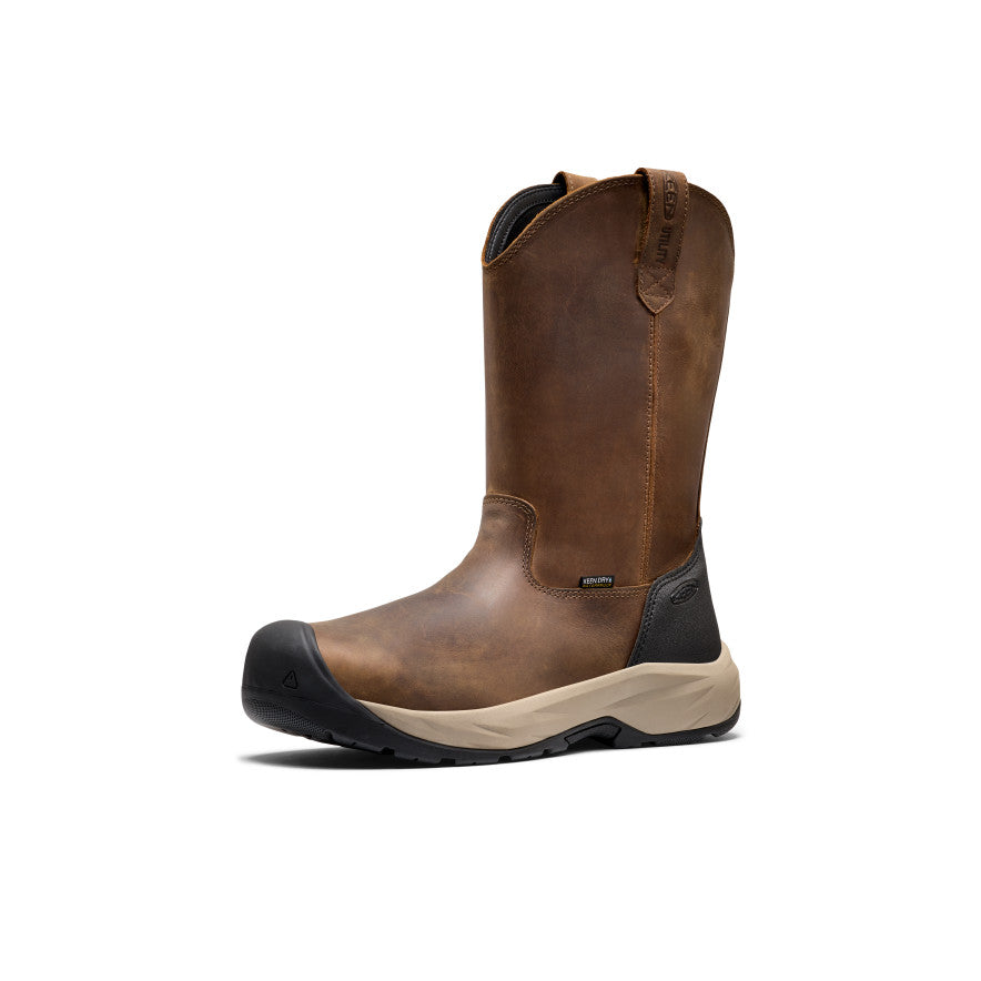 Men's Highframe Pull-On Waterproof Work Boot (Steel Toe) - Dark Earth/Black