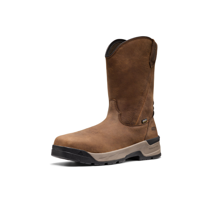 Men's Flatland Pull-On Waterproof Work Boot (Carbon Toe) - Bison/Black