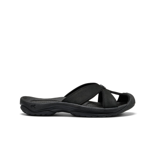 Women's Bali Leather Slide Sandal - Black/Black