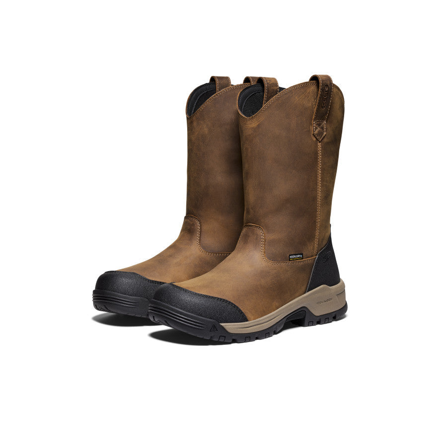 Men's Evanston Pull-On Waterproof Boot (Soft Toe) - Bison/Black