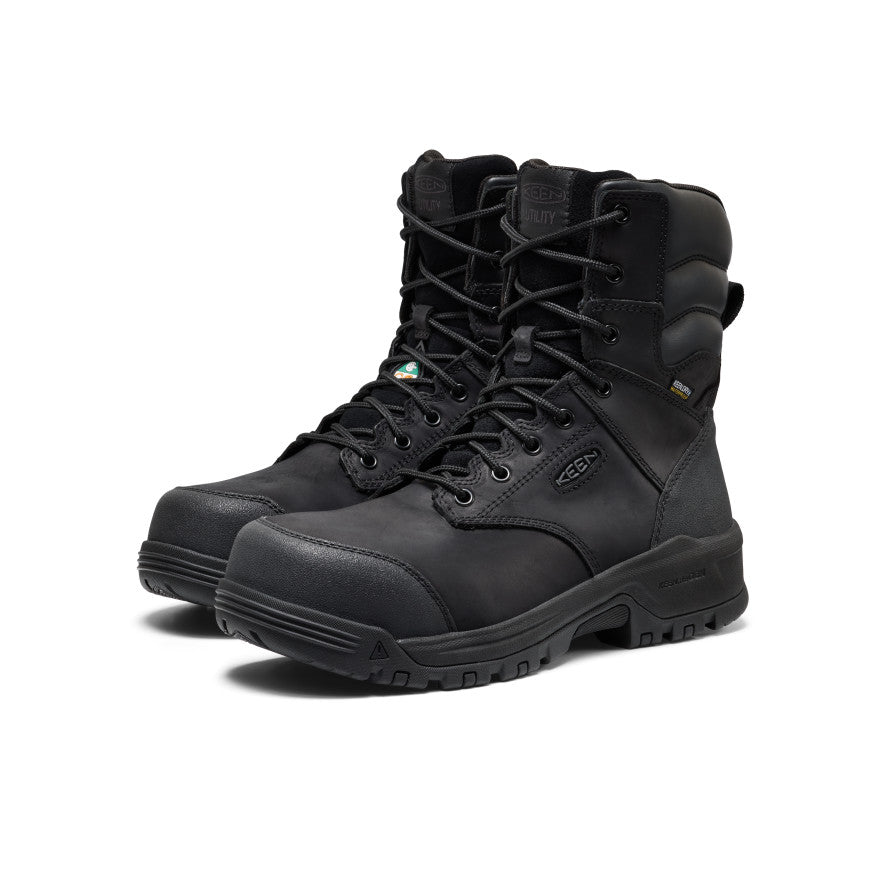 Men's CSA Evanston+ 8" Waterproof Boot (Carbon Toe) - Black/Black