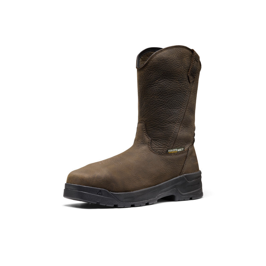 Men's CSA Flatland Pull-On Waterproof Work Boot INT MET (Carbon Toe) - Dark Brown/Black