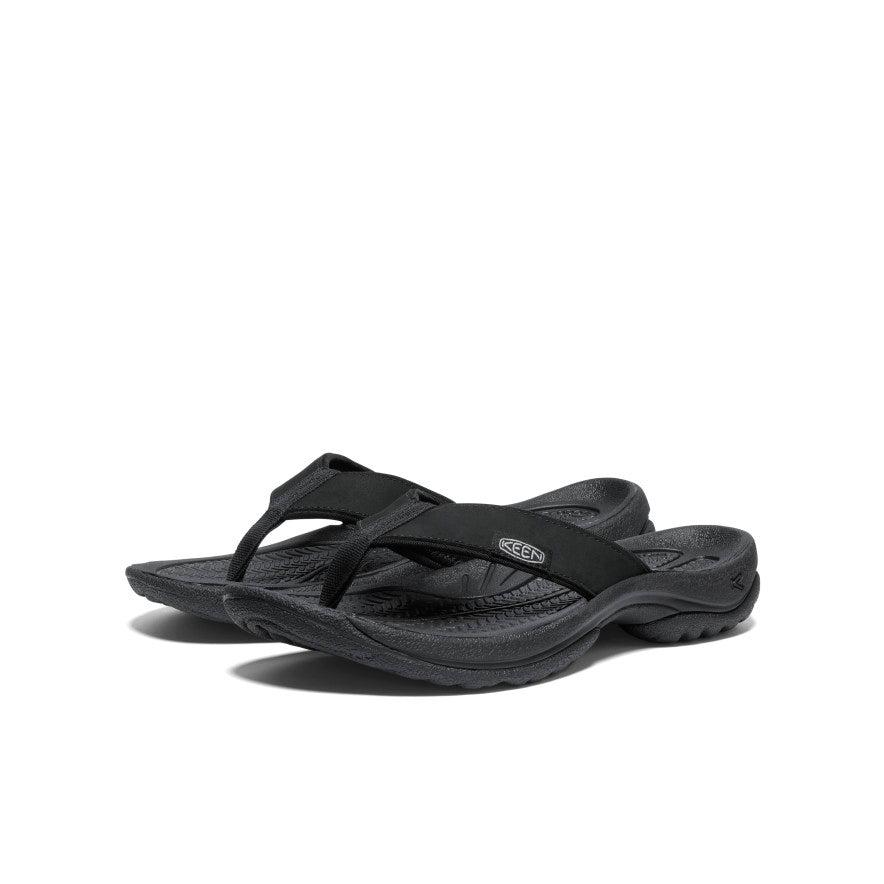 Women's Kona Leather Flip-Flop - Black/Vapor