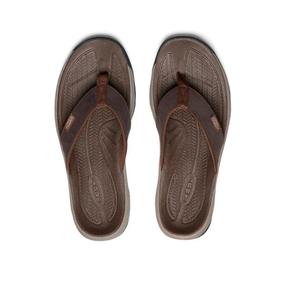 Men's Kona Leather Flip-Flop - Java/Dark Earth
