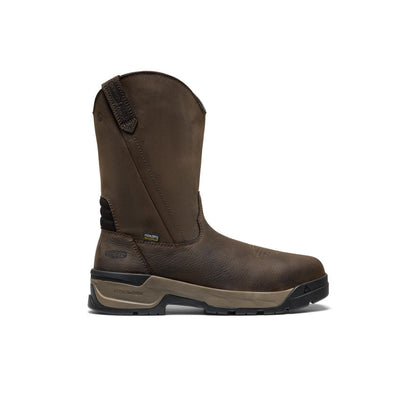 Men's Flatland Pull-On Waterproof Work Boot (Carbon Toe) - Dark Brown/Black