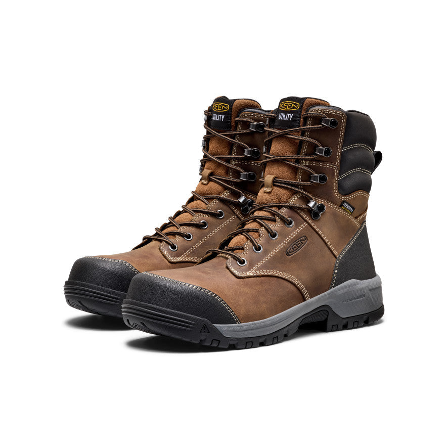 Men's Evanston 8" Waterproof Work Boot (Carbon Toe) - Bison/Black