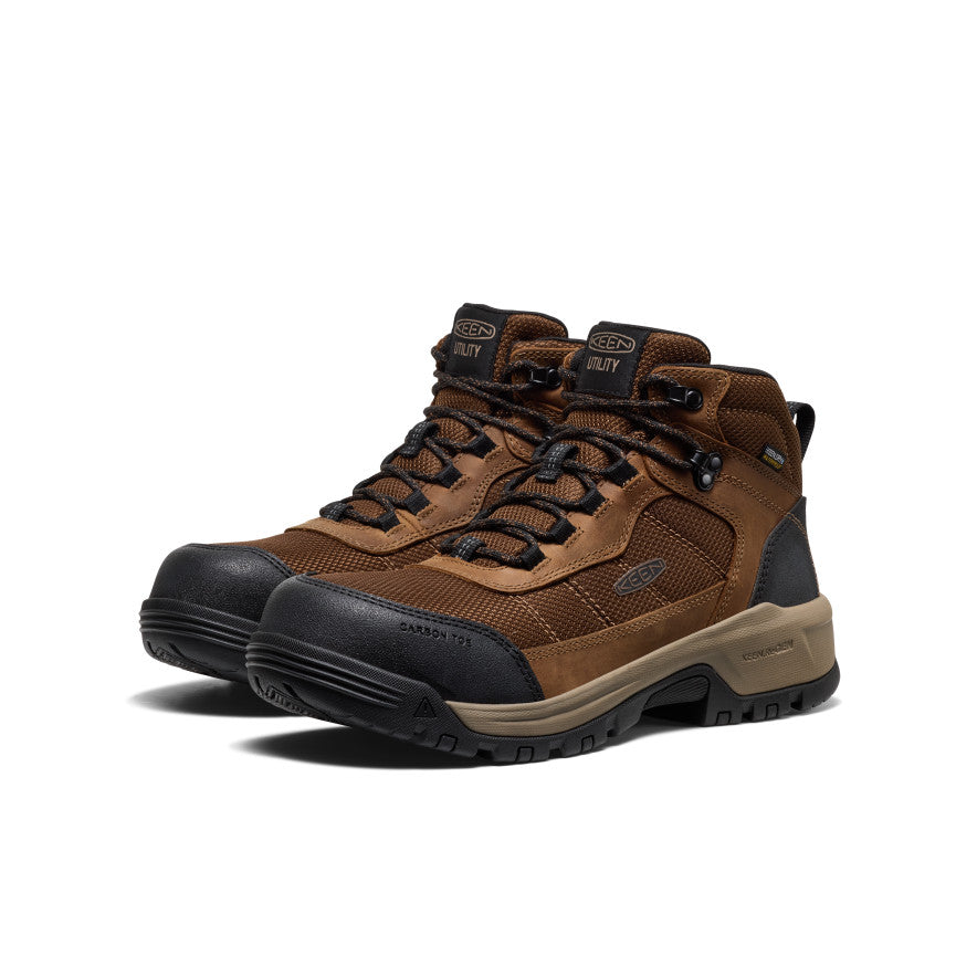 Men's Skokie Waterproof Work Boot (Carbon Toe) - Dark Earth/Black