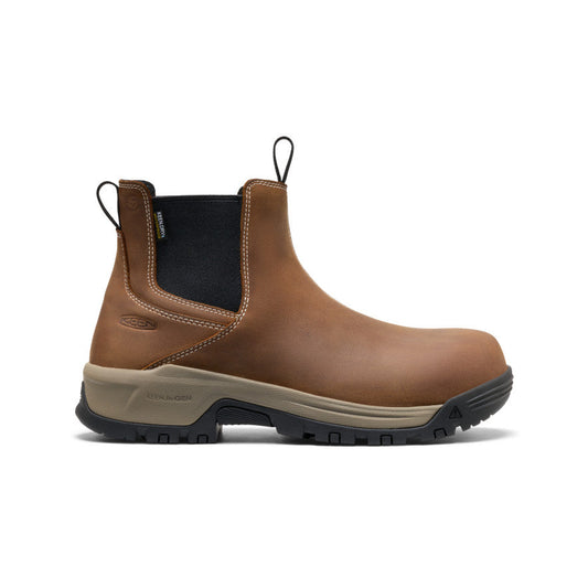 Men's Evanston Chelsea Waterproof Work Boot (Carbon Toe) - Bison/Black