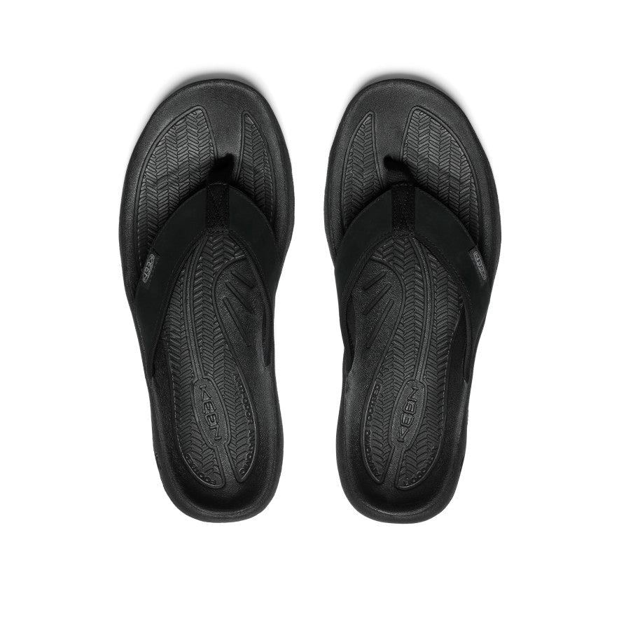 Men's Kona Leather Flip-Flop - Black/Steel Grey