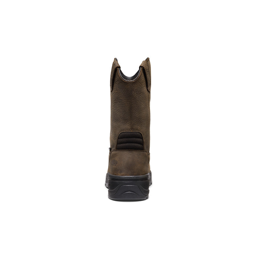Men's CSA Flatland Pull-On Waterproof Work Boot INT MET (Carbon Toe) - Dark Brown/Black