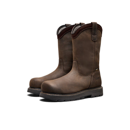 Men's Cincinnati Pull-On 90° Heel Waterproof Work Boot (Carbon Toe) - Chocolate Brown/Black