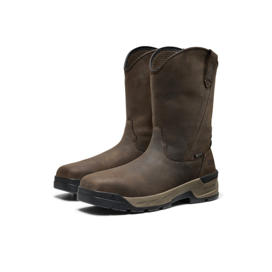 Men's Flatland Pull-On Waterproof Work Boot (Carbon Toe) - Dark Brown/Black