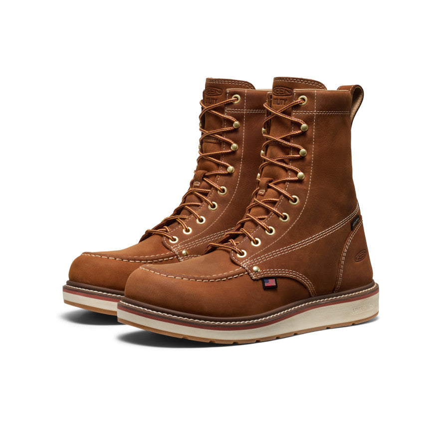 Men's Liberty 8" Waterproof Boot (Soft Toe) - Leather Brown/Birch